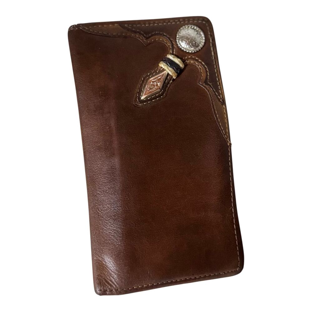 Silver Creek Classics Stockyards Rawhide Leather Checkbook Wallet